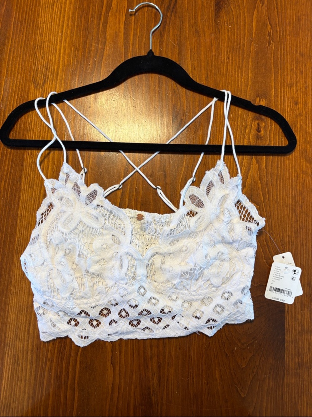 Free People White Lace Bralette Crop Top